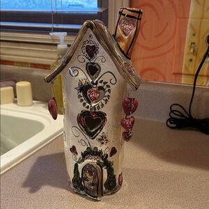 Charming Heart-Decorated Ceramic House